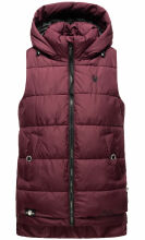 Marikoo Zarinaa Damen Weste Steppweste Ärmellose Jacke Weinrot-Gr.XL