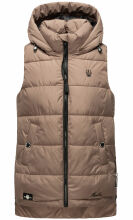 Marikoo Zarinaa Damen Weste Steppweste &Auml;rmellose Jacke Taupe-Gr.S