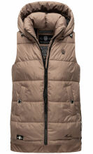 Marikoo Zarinaa Damen Weste Steppweste &Auml;rmellose Jacke Taupe-Gr.L
