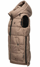 Marikoo Zarinaa Damen Weste Steppweste &Auml;rmellose Jacke Taupe-Gr.L