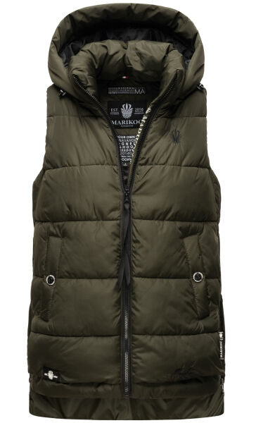 Marikoo Zarinaa ladies vest quilted sleeveless jacket Olive-Gr.XS