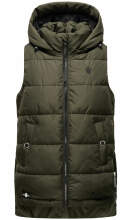 Marikoo Zarinaa ladies vest quilted sleeveless jacket Olive-Gr.S