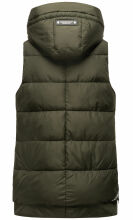 Marikoo Zarinaa Damen Weste Steppweste Ärmellose Jacke Olive-Gr.L