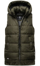 Marikoo Zarinaa Damen Weste Steppweste &Auml;rmellose Jacke Olive-Gr.XL