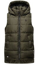 Marikoo Zarinaa Damen Weste Steppweste &Auml;rmellose Jacke Olive-Gr.XL