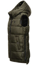 Marikoo Zarinaa Damen Weste Steppweste &Auml;rmellose Jacke Olive-Gr.XL