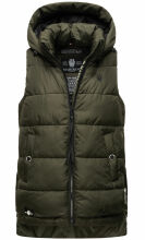 Marikoo Zarinaa Damen Weste Steppweste &Auml;rmellose Jacke Olive-Gr.XXL