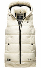 Marikoo Zarinaa Damen Weste Steppweste Ärmellose Jacke Weiss-Gr.XS