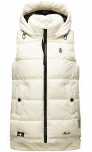 Marikoo Zarinaa Damen Weste Steppweste Ärmellose Jacke Weiss-Gr.XS