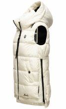 Marikoo Zarinaa Damen Weste Steppweste Ärmellose Jacke Weiss-Gr.XS