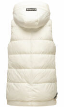 Marikoo Zarinaa Damen Weste Steppweste Ärmellose Jacke Weiss-Gr.XS