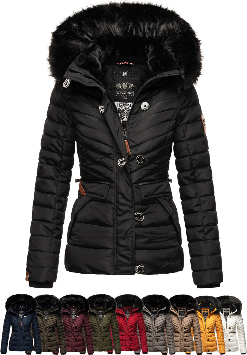 Navahoo Wisteriaa Damen Winter Steppjacke mit Kapuze und Fellkragen, 109,95  €