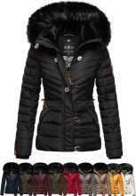 Navahoo Wisteriaa ladies winter hooded quilted jacket with fur collar