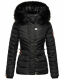 Navahoo Wisteriaa ladies winter hooded quilted jacket with fur collar Schwarz-Gr.XS