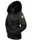 Navahoo Wisteriaa ladies winter hooded quilted jacket with fur collar Schwarz-Gr.XS
