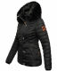 Navahoo Wisteriaa ladies winter hooded quilted jacket with fur collar Schwarz-Gr.S