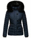 Navahoo Wisteriaa ladies winter hooded quilted jacket with fur collar Navy-Gr.XS