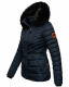 Navahoo Wisteriaa ladies winter hooded quilted jacket with fur collar Navy-Gr.XS