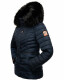 Navahoo Wisteriaa ladies winter hooded quilted jacket with fur collar Navy-Gr.M