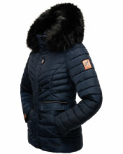 Navahoo Wisteriaa ladies winter hooded quilted jacket with fur collar Navy-Gr.L