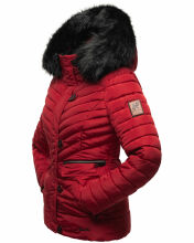 Navahoo Wisteriaa ladies winter hooded quilted jacket with fur collar Rot-Gr.XS