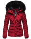 Navahoo Wisteriaa ladies winter hooded quilted jacket with fur collar Rot-Gr.XS
