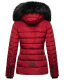 Navahoo Wisteriaa ladies winter hooded quilted jacket with fur collar Rot-Gr.XS