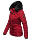 Navahoo Wisteriaa ladies winter hooded quilted jacket with fur collar Rot-Gr.XS