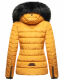 Navahoo Wisteriaa ladies winter hooded quilted jacket with fur collar Gelb-Gr.M