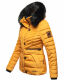 Navahoo Wisteriaa ladies winter hooded quilted jacket with fur collar Gelb-Gr.M