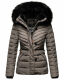 Navahoo Wisteriaa ladies winter hooded quilted jacket with fur collar Grau-Gr.XS