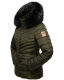 Navahoo Wisteriaa ladies winter hooded quilted jacket with fur collar Olive-Gr.M