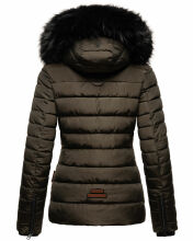 Navahoo Wisteriaa Damen Winter Steppjacke mit Kapuze und Fellkragen Anthrazit S - Gr. 36