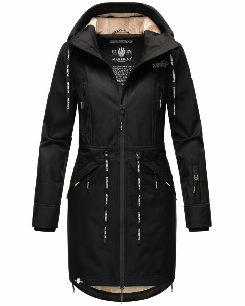 Marikoo Racquellee Damen Softshell Jacke Schwarz-Gr.XS
