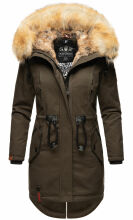 Navahoo Bombii Damen Winterjacke lang mit Kunstfell...