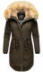 Navahoo Bombii ladies winter jacket long with faux fur Anthrazit Größe S - Gr. 36