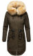 Navahoo Bombii ladies winter jacket long with faux fur Anthrazit Größe S - Gr. 36