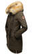 Navahoo Bombii ladies winter jacket long with faux fur Anthrazit Größe S - Gr. 36
