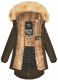 Navahoo Bombii Damen Winterjacke lang mit Kunstfell Anthrazit Größe S - Gr. 36