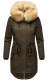 Navahoo Bombii ladies winter jacket long with faux fur Anthrazit Größe L - Gr. 40