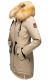 Navahoo Bombii ladies winter jacket long with faux fur Taupe Größe S - Gr. 36