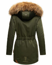 Marikoo Sanakoo Damen Winterjacke mit Teddyfell Olive Größe XS - Gr. 34