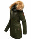 Marikoo Sanakoo Damen Winterjacke mit Teddyfell Olive Größe L - Gr. 40