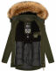 Marikoo Sanakoo Damen Winterjacke mit Teddyfell Olive Größe L - Gr. 40