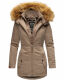 Marikoo Sanakoo Damen Winterjacke mit Teddyfell Taupe Größe S - Gr. 36