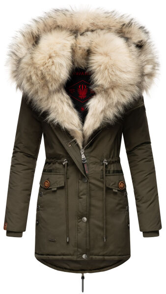 Navahoo Sweety Damen 2in1 Parka Winterjacke Olive Größe XS - Gr. 34