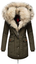 Navahoo Sweety Damen 2in1 Parka Winterjacke Olive Größe XS - Gr. 34