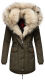 Navahoo Sweety Damen 2in1 Parka Winterjacke Olive Größe XS - Gr. 34