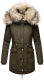 Navahoo Sweety Damen 2in1 Parka Winterjacke Olive Größe XS - Gr. 34