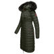 Navahoo Umay Damen lange Winterjacke mit Fellkragen Olive-Gr.M